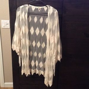 Cream Embroidered Kimono